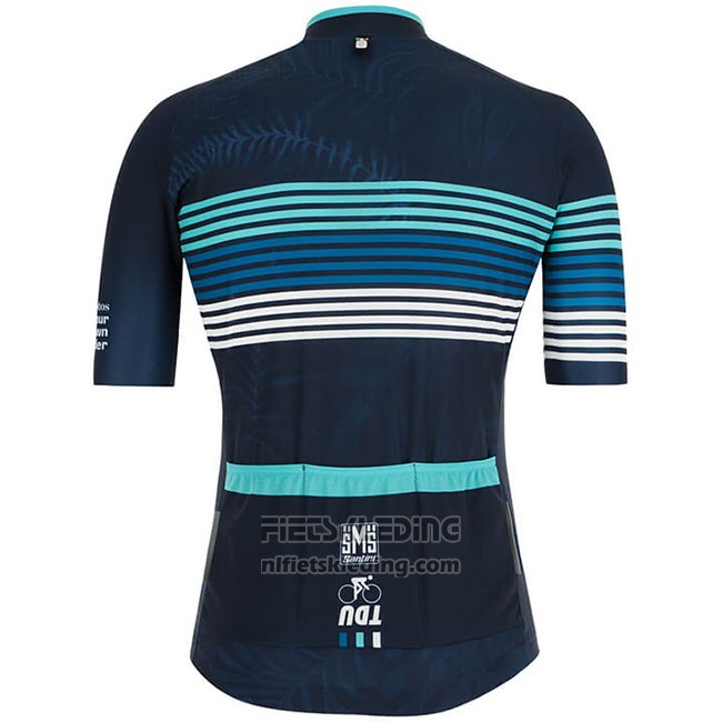 2019 Fietskleding Tour Down Under Blauw Korte Mouwen en Koersbroek
